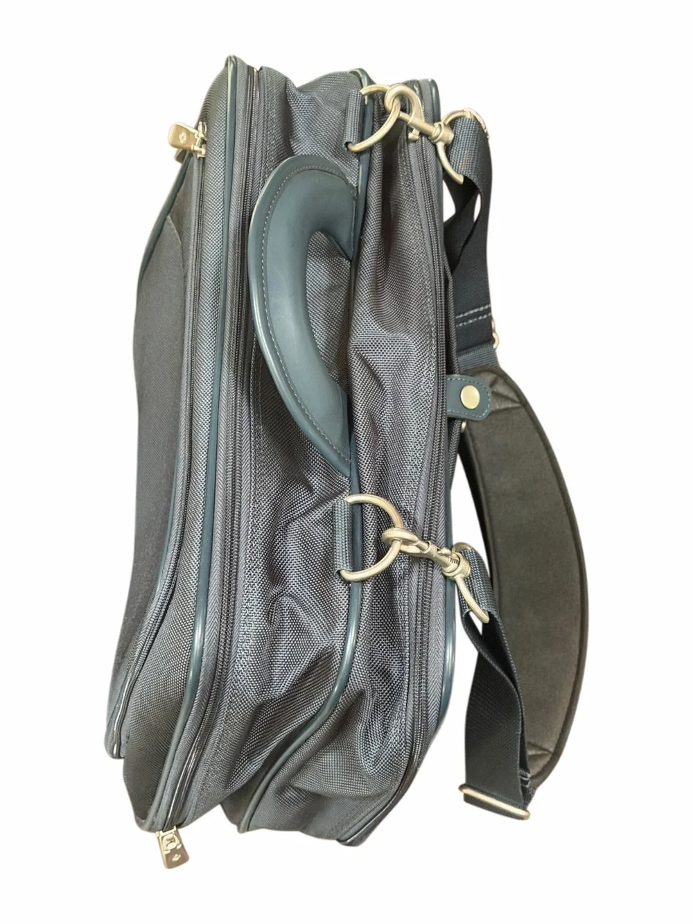 Samsonite Slate Blue Laptop Briefcase with Top Handle and Strap